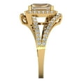 thumbnail image 3 of Clara Pucci 14K Yellow Gold Solid Gold YellowMoissanite Solitaire with Accents Anniversary Ring for Women - 1.935 cttw Emerald Cut, 3 of 8