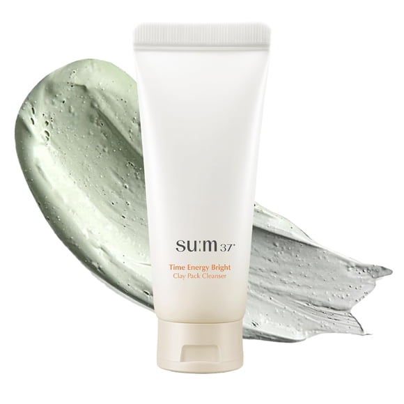 SU:M One Minute Clay Mask (5.07 fl oz) - Time Energy Pack Limpiador para poros dilatados Cuidado de la piel coreano Cuidado de poros 2 en 1 con hierbas fermentadas cultivadas en granjas - Hidratación
