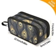 thumbnail image 4 of FORMRS Pencil Case with 3 Compartments Zipper Pouch, Elementary School Level and up, Peacock Feathers Pattern, 4 of 8