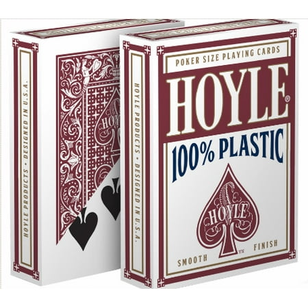 Hoyle 100% Plastic Playing Cards, Standard Index - 1 Red (Best Plastic Poker Cards)