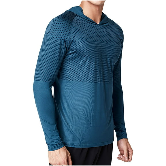 ZVNAΖH Mens Hoodies Sport Sweatshirt Solid Color Lightweight Breathable Pullover Tops Running Training Hooded T-shirts