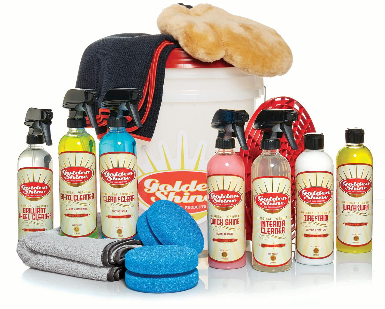 Golden Shine Car Care Ultimate Wash Bucket Auto Detailing Kit GSWSU