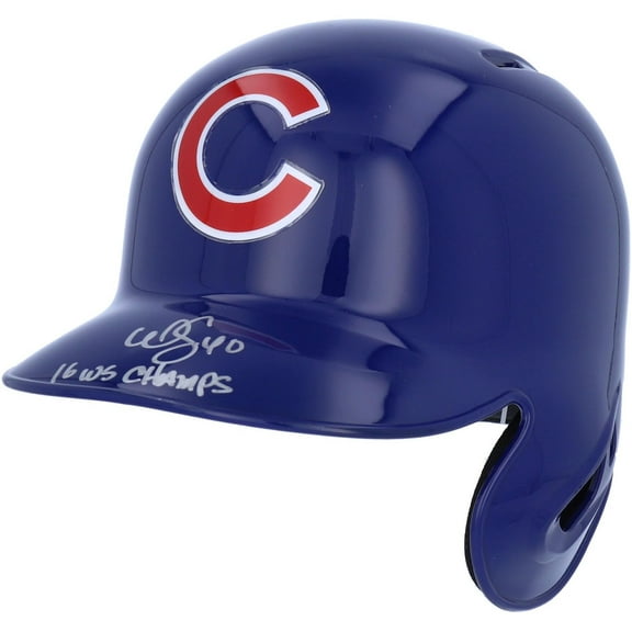 Willson Contreras Chicago Cubs Autographed Replica Batting Helmet "2016 WS Champs" Inscription - Fanatics Authentic Certified