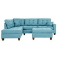 thumbnail image 5 of Bobkona Adolph Reversible Sectional Set with Ottoman in Light Blue., 5 of 7