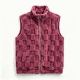 thumbnail image 6 of QATAINLAV Fleece Sherpa Vest for Woman Winter Fuzzy Fluffy Checkered Plaid Sleeveless Zip Up Jacket with Pockets, 6 of 8