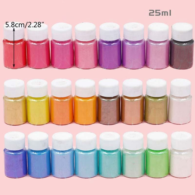 24 Bottle Mica Powder Pigments Soap Dye for Soap Coloring Soap Making Colorants