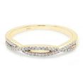thumbnail image 3 of AFFY Infinity Twist Band Ring for Women, 0.10CT Round Moissanite Diamond 14K Yellow Gold over Silver-6, 3 of 8