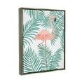 thumbnail image 3 of Stupell Flamingo Perched Tropical Palm Leaves Landscape Painting Gray Floater Framed Art Print Wall Art, 3 of 6