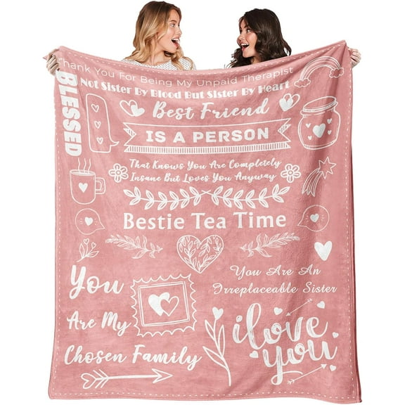 Best Friend Blanket Gifts for Women, Best Friend Birthday Gifts, Best Friend Blanket Flannel 50" x 60", BFF Gifts, Friendship Gifts for Women Gift