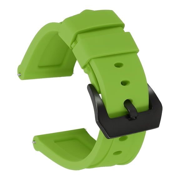 Uxcell Silicone Watch Bands 24mm Width Waterproof Quick Release Rubber Watch Bands with Black Buckle for Men Women, Light Green