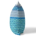 thumbnail image 3 of Flower Castle Patchwork Faux Suede Fabric Throw Pillow in White and Blue 20x20, 3 of 9