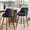 Black, variant on Spruce & Spring Swivel Counter Stools Set of 2, Modern Faux Leather Bar Stools with Back and Arms, Diamond Stitch Upholstered Kitchen Island Chairs, Matte Black Metal Legs, Counter Height, Brown