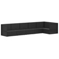 thumbnail image 2 of vidaXL 6 Piece Garden Lounge Set with Cushions Black Poly Rattan, 2 of 5