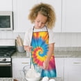 thumbnail image 4 of Colorful Rainbow Tie Dye Spiral Pattern Kids Aprons for Girls and Boys,Adjustable Neck Strap Toddler Aprons for Kids Cooking Baking, 4 of 6