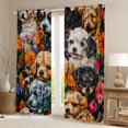 thumbnail image 2 of Castle Fairy Animal Dogs Blackout Curtains Set of 2 (52x84 Each) for Teenager,Kawaii Pets Window Curtains,Chic Flowers Curtains and Drapes,Ultra Soft Home Decor, 2 of 6