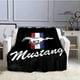 thumbnail image 1 of Mustang-Manta de franela con estampado de logotipo de coche, manta cálida para camas, manta de arcoíris, manta de Picnic, forros de cama, regalo de cumpleaños, 1 of 4