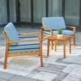thumbnail image 3 of Vifah Gloucester 3-Piece Solid Wood Patio Club Conversation Set in Golden Oak, 3 of 4