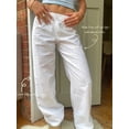 thumbnail image 3 of Women Y2k Wide Leg Pajama Pants Flower Eyelet Embroidery Lounge Pants Casual High Waist Summer Going Out Trousers, 3 of 8