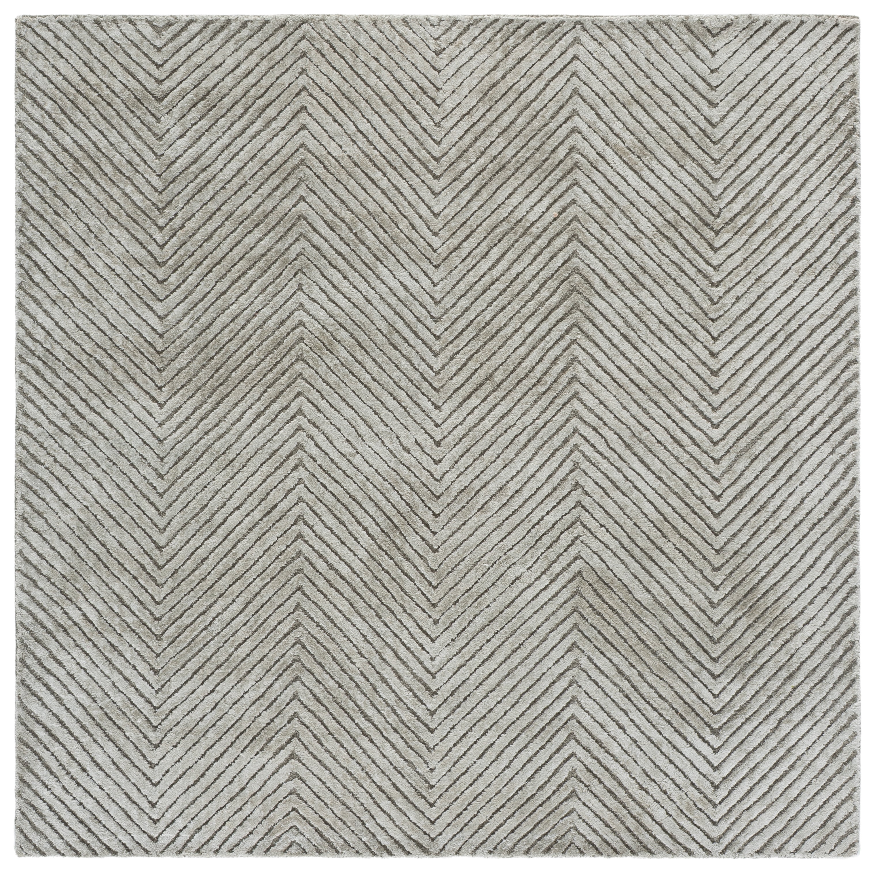 Safavieh Glamour Petar Chevron Area Rug, Silver, 6' x 6' Square