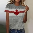 thumbnail image 2 of Tops de Manga Corta para las Mujeres de Ajuste Suelto Nueva Camiseta de Manga Corta Impresa con Suéter, Cuello Redondo de Poliéster, 2 of 4