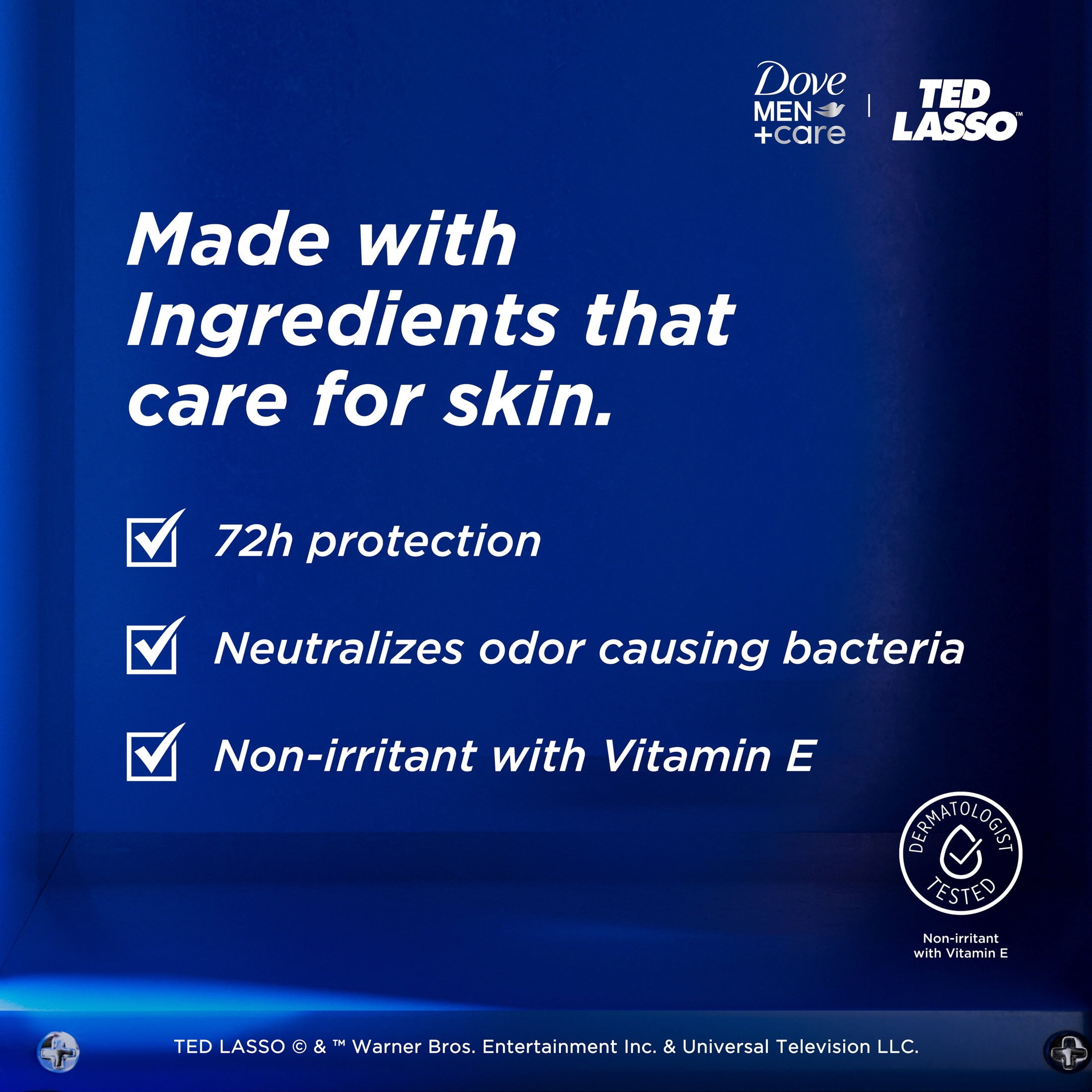 Dove Men+Care Ted Lasso Limited Edition Deodorant Stick for 72H Protection Scent of Curiosity Neutralizes Odor, 3.0 oz
