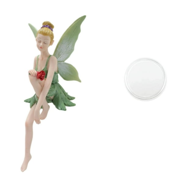 Figura de hada sentada para jardín, estatua decorativa de flores, decoración. Vistoso
