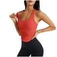 thumbnail image 5 of qolati Ribbed Workout Tank Tops for Women with Built in Bra Tight Racerback Scoop Neck Athletic Crop Top Stretchy Seamless Sleeveless Yoga Vest T-Shirts, 5 of 6
