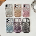 thumbnail image 2 of Plated Fish Shape Scale Grid Glitter Powder Soft  for iPhone Case (Blue,iPhone 14), 2 of 6