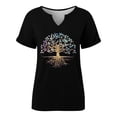 thumbnail image 5 of Trendfront Womens Tree Of Life Tops Graphic Print V Neck Casual Short Sleeve Loose Fit Tee Trendy Fashion T Shirts Pullover Daily Wear, 5 of 5