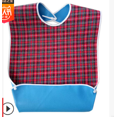 thumbnail image 1 of Honganda Adult Waterproof Bib Classic Small Plaid Print Apron Cloth Protector, 1 of 3