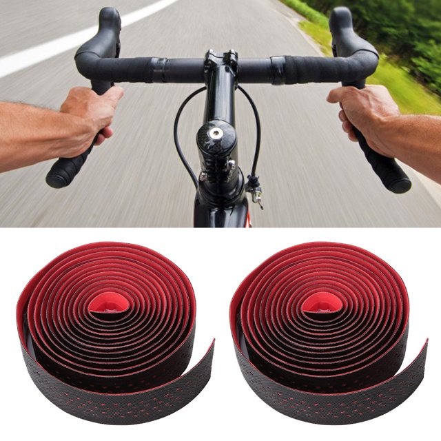 - Cintas para manubrio de bicicleta, 2 unidades, antideslizantes, de poliuretano, para manubrio de bicicleta de carretera, bicicleta de carretera, plegable, bicicleta de triatlón (rojo) Ecomeon no