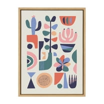 Kate and Laurel Sylvie Mid-Century Succulents Framed Canvas Art Print, 18" x 24", by Rachel Lee