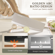 Astercook Knife Set, 6-Piece Kitchen Knives Set with Block & Non-Stick Healthy Coating, Stainless Steel Chef Knives with Anti-Slip Ergonomic Handle, Dishwasher Safe, Perfect Kitchen Home Gifts, Beige