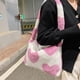 thumbnail image 2 of Qarigey Exquisito bolso con estampado de flores y corazones, bolsos casuales de felpa de primera calidad para mujer, bolsos de hombro Bolsas de mensajero y de hombro negro, 2 of 6