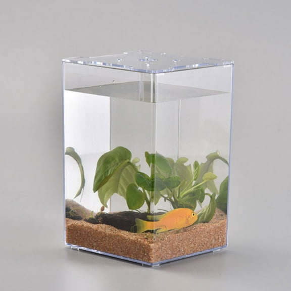GOOHOCHY Fish Tank Small Fish Tank Mini Fish Tank Small Aquarium Acrylic Tank Fish Box