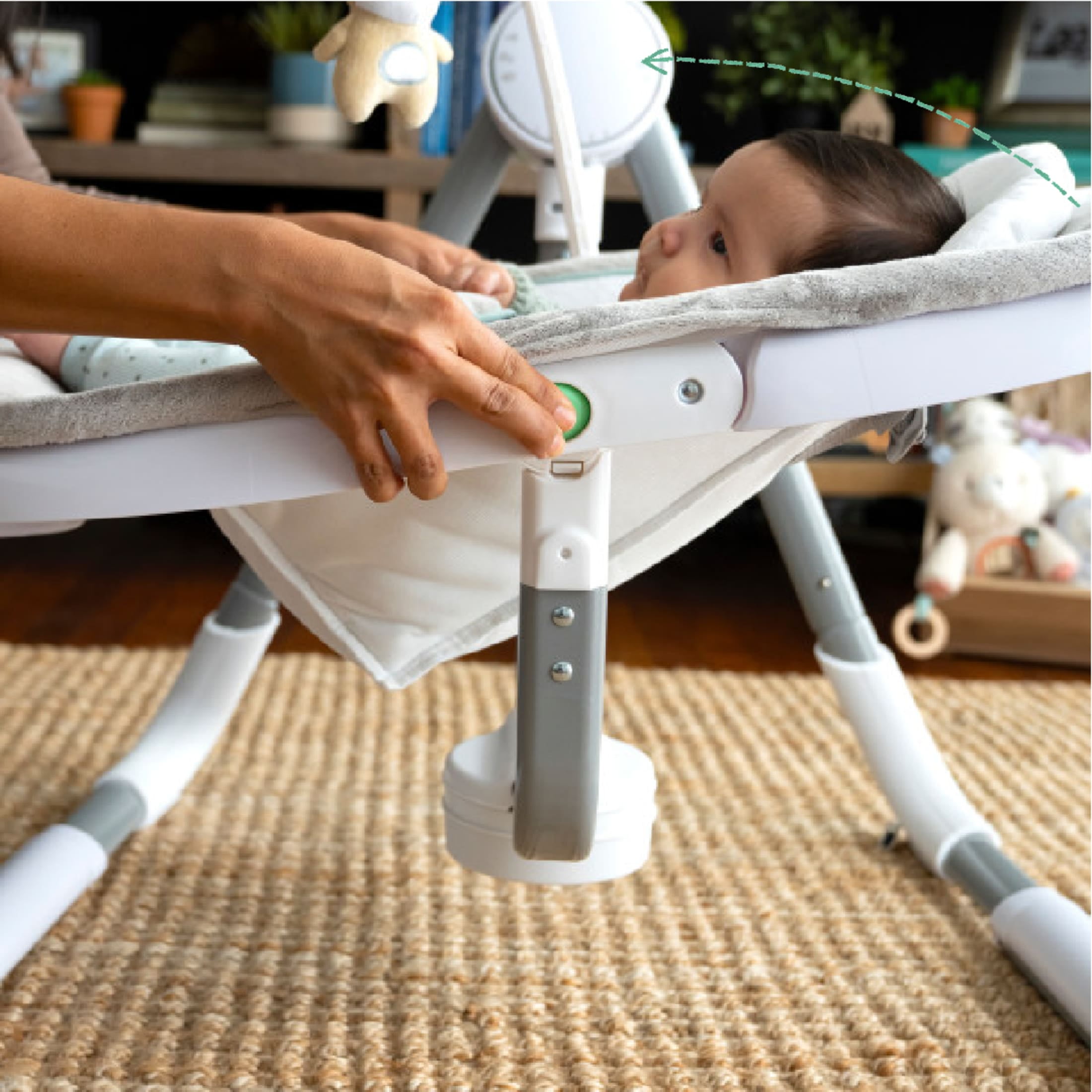 Ingenuity Anyway Sway 5-Speed Multi-Direction Portable Baby Swing with Vibrations - Ray (Unisex)