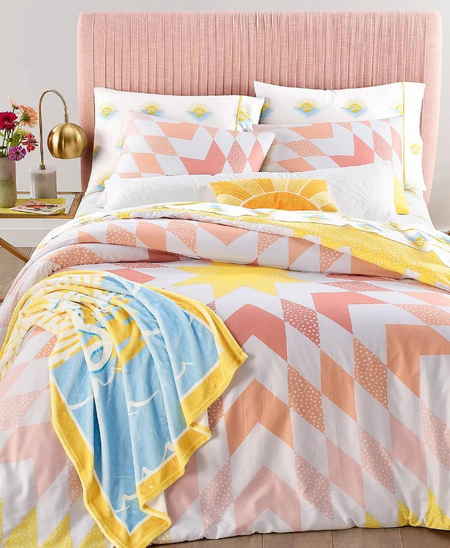 Martha Stewart Collection Essential Reversible Plaid Comforter king good yellow