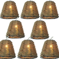 Decorative Lantern Rattan String Lights - 10 Lights Globe Rattan Wicker Cone Ball String Lights Indoor Outdoor Patio String Light for Home Pergola Porch Party Backyard