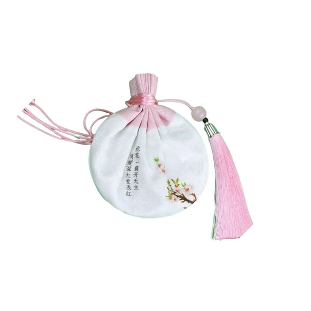 Sonducket Sachet Bag Vintage estilo chino portátil cuello colgante fragancia bolsas con borla bolsa fiesta Favor bolsillo decorativo Ropa, zapatos y accesorios Miscelánea Rosa