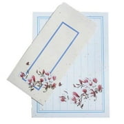 Panda Superstore PS-OFF490804011-YAN01895 Chinese Style Vintage Envelope Set Poetic Writing Paper Greeting Cards, Blue - Set of 10