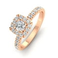 thumbnail image 2 of Certified G/I2 1cttw Diamond Halo Engagement Ring in 10k  Rose Gold, 2 of 5