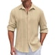 thumbnail image 1 of Men's Solid Color Striped Long Sleeve Shirt Men's Casual Fashion ShirtXL, 1 of 4