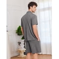 thumbnail image 2 of EKOUAER Mens Pajamas Set Short Sleeve Sleepwear Button Down Soft Loungewear 2 Piece Pj Shorts Sets with Pockets, 2 of 6