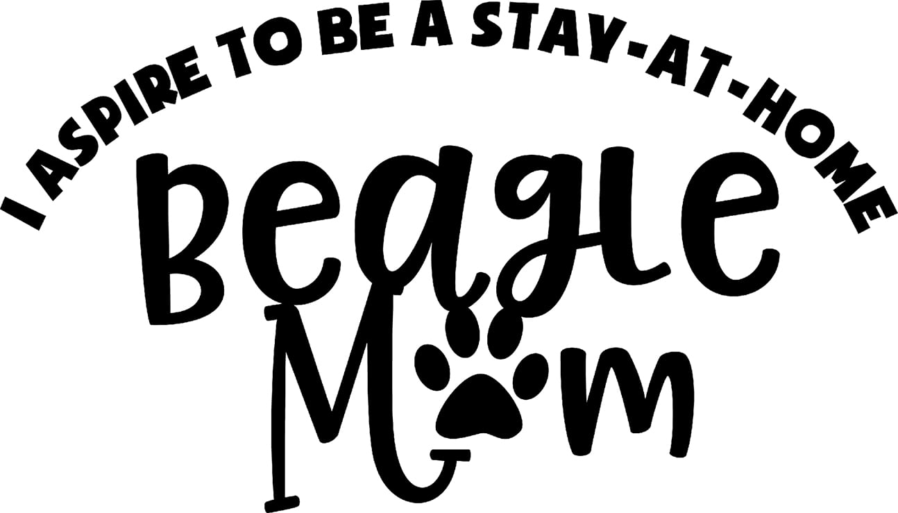 Stay At Home Beagle Mom Dogs Funny Wall Decals for Walls Peel and Stick