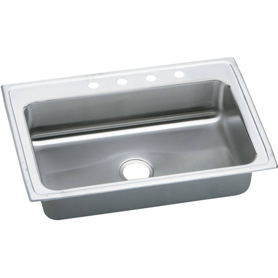 Elkay PSRSQ33223 Pacemaker 20 Gauge Stainless Steel Single Bowl Top Mount Quick-Clip Kitchen Sink 33 x 22 x 7.25