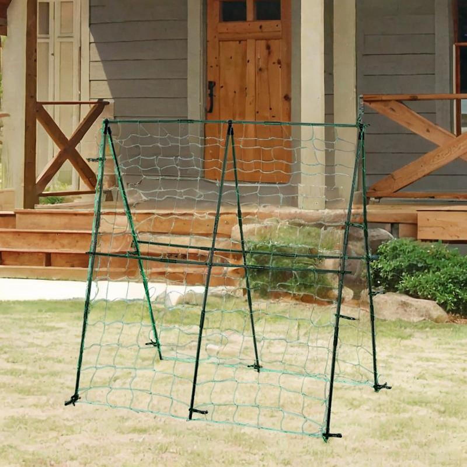 figatia Cucumber Trellis with Netting Sturdy Foldable Detachable Plant Grow Support A Frame Garden Trellis for Climbing Plants Garden