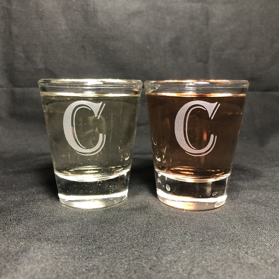 1.5OZ SHOT GLASS SET MONOGRAM C