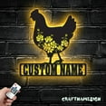 thumbnail image 5 of Craftnamesign Custom Floral Chicken Farmhouse Metal Wall Art LED Light, Custom Chicken Name Sign, 5 of 5