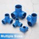 thumbnail image 4 of Conectores de tubería en forma de L de 3 vías Uxcell, de 3/4 pulgadas, grado de muebles, codo de 90 grados con salida lateral para construir estanterías de jardín DIY (paquete de 10), azul, 4 of 5