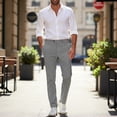 thumbnail image 2 of HBDesign Men's Seersucker Dress Pants Lightweight Breathable Striped Slim Fit Trousers for Business Casual Summer Wedding Multiple Colors, 2 of 6